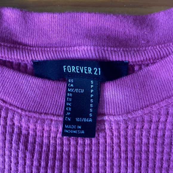Forever 21 Crop Top waffle pink - Picture 3 of 3